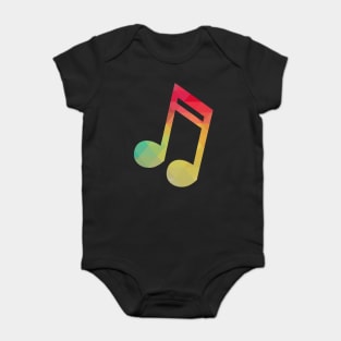 Rainbow color musical note silhouette Baby Bodysuit